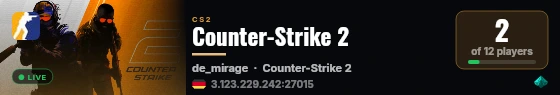 Counter-Strike 2 live status badge