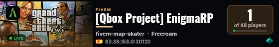 [Qbox Project] EnigmaRP live status badge