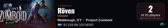 Röven live status badge