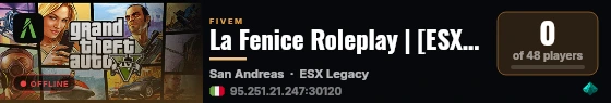 La Fenice Roleplay | [ESX Legacy] live status badge