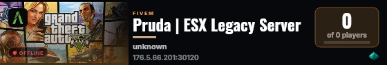 Pruda | ESX Legacy Server live status badge