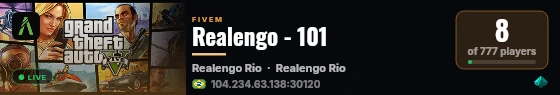 Realengo - 101 live status badge