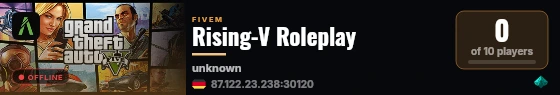 Rising-V Roleplay live status badge