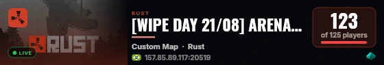 [WIPE DAY 21/08] ARENA BR SOLO VANILLA | LATAM | SOLO ONLY live status badge