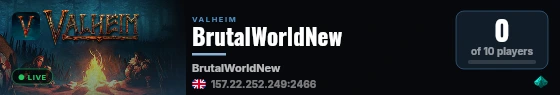 BrutalWorldNew live status badge