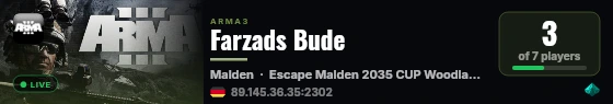 Farzads Bude live status badge