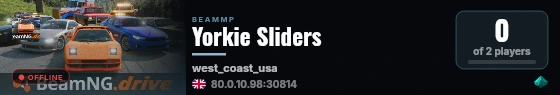 Yorkie Sliders live status badge