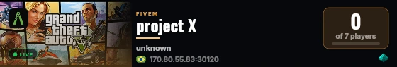 project X live status badge