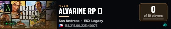 ALVARINE RP 💚 live status badge