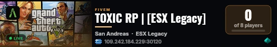 TOXIC RP | [ESX Legacy] live status badge