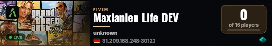 Maxianien Life DEV live status badge