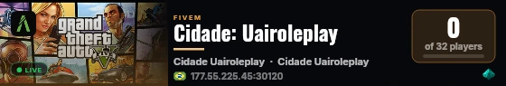 Cidade: Uairoleplay live status badge