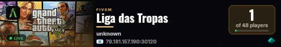 Liga das Tropas live status badge