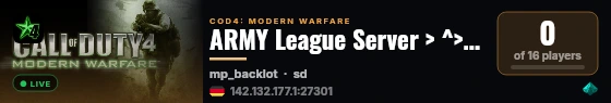 ARMY League Server > ^>Mercury live status badge