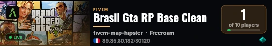 Brasil Gta RP Base Clean live status badge