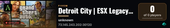 Detroit City | ESX Legacy Server live status badge
