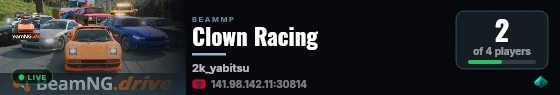 Clown Racing live status badge