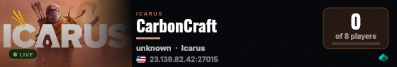 CarbonCraft live status badge