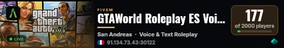 GTAWorld Roleplay ES Voice live status badge