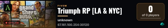 Triumph RP [LA & NYC] live status badge