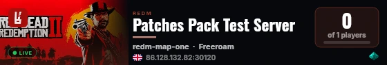 Patches Pack Test Server live status badge