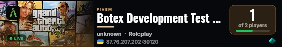 Botex Development Test Server  live status badge