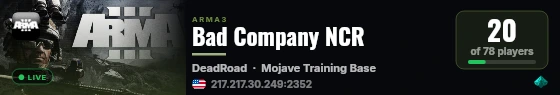 Bad Company NCR live status badge