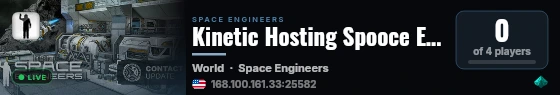 Kinetic Hosting Spooce Engineers server live status badge