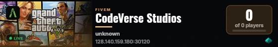 CodeVerse Studios live status badge
