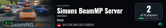 Simons BeamMP Server live status badge