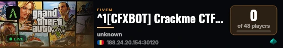 ^1[CFXBOT] Crackme CTF^7 live status badge
