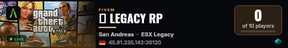 👑 LEGACY RP live status badge