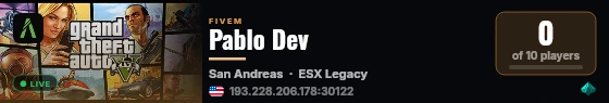 Pablo Dev live status badge