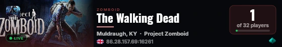 The Walking Dead live status badge