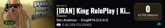 [IRAN] King RolePlay | King of RolePlay Servers in Iran live status badge