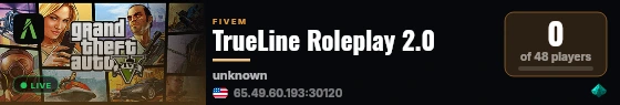 TrueLine Roleplay 2.0 live status badge