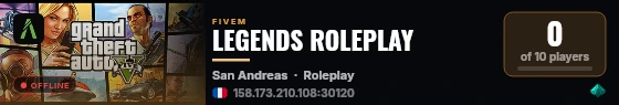 LEGENDS ROLEPLAY live status badge