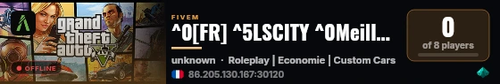 ^0[FR] ^5LSCITY ^0Meilleur serveur Free-Access ^0Développement Inédit & ^5Unique ^0Vetements UNIQUE ^0discord.gg/^5lscity live status badge
