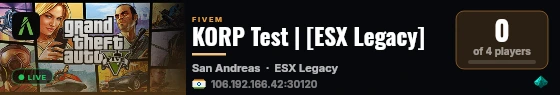 KORP Test | [ESX Legacy] live status badge