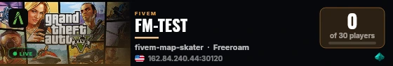 FM-TEST live status badge
