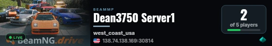 Dean3750 Server1 live status badge