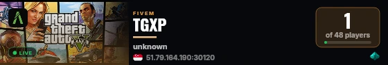 TGXP live status badge