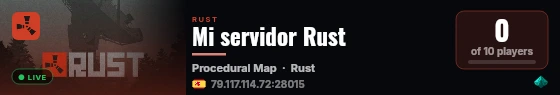 Mi servidor Rust live status badge