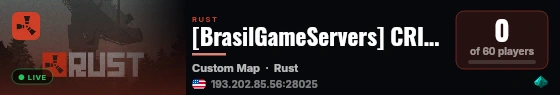 [BrasilGameServers] CRIATIVO | BUILD | NO-RAID | PLOTS live status badge