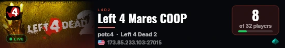Left 4 Mares COOP live status badge