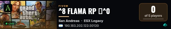 ^8 FLAMA RP 🔥^0 live status badge