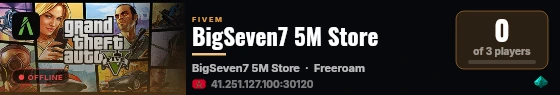 BigSeven7 5M Store live status badge