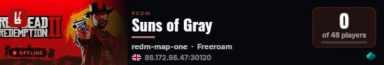 Suns of Gray live status badge