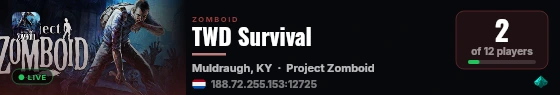 TWD Survival live status badge