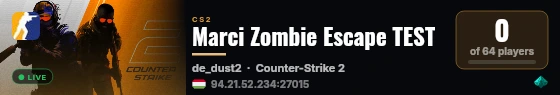 Marci Zombie Escape TEST live status badge